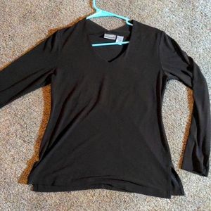 Chico's brown polyester and spandex dress shirt in brown.